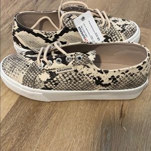 Superga platform snakeskin shoes